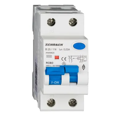 Intreruptor automat+dif. 1P+N, AMPARO 6kA, B 25A, 30mA,tip A