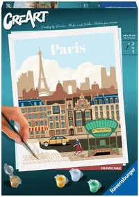 Set de pictură pe numere Ravensburger CreArt - Paris colorat