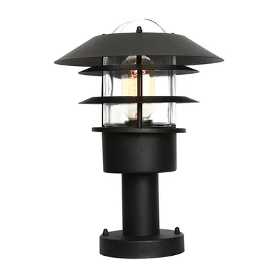 Pitic pentru exterior Helsingor 1 Light Pedestal Lantern – Black