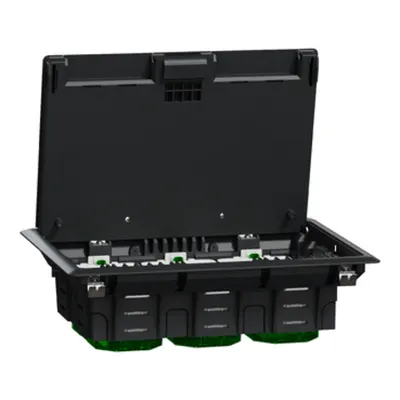 Unica system+, Doza pardoseala L,plastic,IP20, 12 module