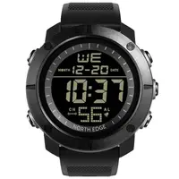 Ceas Digital NORTH EDGE TANK, Dual Time, Cronometru, Countdown, 50M, Negru
