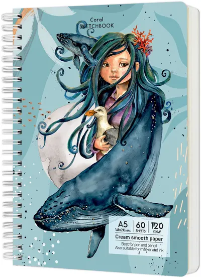 Caietul de schite Drasca Having a Lovely Time - Coral, 60 de coli, A5