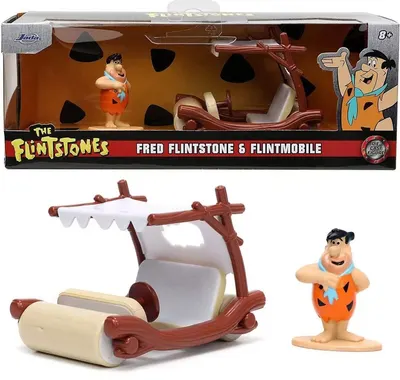 Set Jada Toys - Mașină și figurină, Familie Flintstone, 1:32