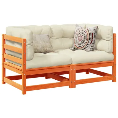 Gossi set mobilier gradina cu perne, 2 buc., maro ceruit, lemn de pin