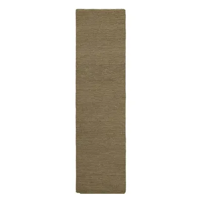 Covor tip traversă kaki țesut manual din lână 80x230 cm Harris Boucle – Flair Rugs