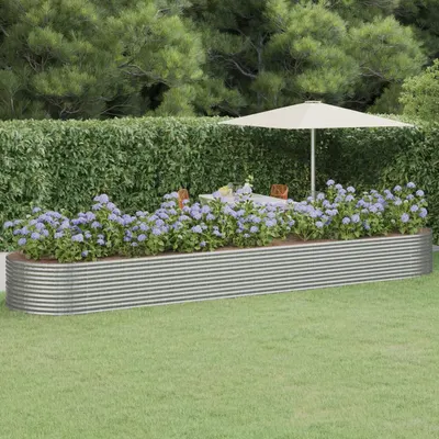 vidaXL Jardinieră argintiu 584x140x68 cm oțel vopsit electrostatic