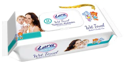 Șervețele umede cu capac Lara Baby Soft - Premium, 72 buc