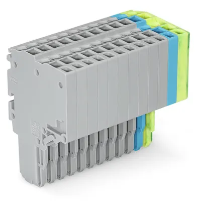 2-conductor female connector; 1.5 mm²; 12-pole; 1,50 mm²; gray, blue, green-yellow