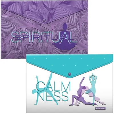 Set mape cu buton Erich Krause - Meditation, A4, 4 buc.