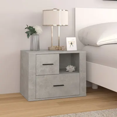 vidaXL Noptieră, gri beton, 60x36x45 cm, lemn prelucrat