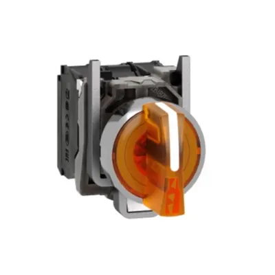 Selector Iluminat Complet Portocaliu Ø 22, Oprire In 3 Pozitii 1No+1Nc 24 V
