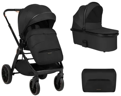Cărucior combinat pentru bebeluși 2 în 1 KikkaBoo - Tiffany, Black
