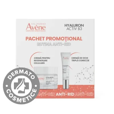 Pachet Crema pentru regenerare celulara 50ml + Crema de ochi cu tripla actiune Hyaluron Activ B3 15ml, Avene