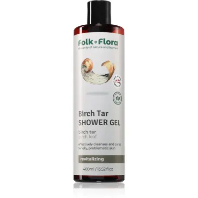 Folk & Flora Birch Tar gel de dus hranitor 400 ml