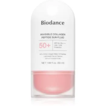 Biodance Invisible Collagen Peptide Sun Fluid lotiune pentru bronzat cu colagen