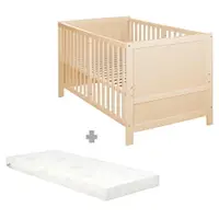Pătuț în culoare naturală cu înălțime reglabilă 70x140 cm Easy Sleep – Roba