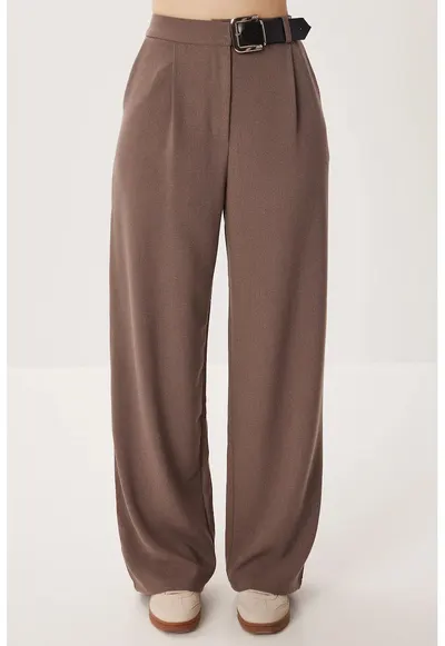 Pantaloni dama - Happiness Istanbul - Poliester/Viscoza - Bej natural