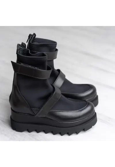 Ghete dama piele - Rock it - Negru