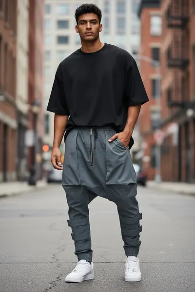 Pantaloni de trening cargo gri Y411