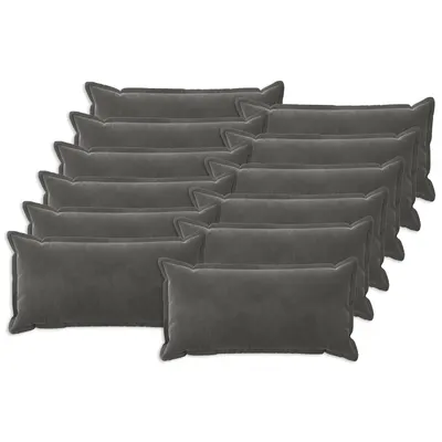 vidaXL Husă pentru pernă 12 pcs HOUTEN Gri închis 40 x 80 cm Catifea