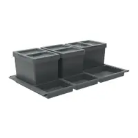 Coș de gunoi gri pentru reciclare/ încorporat 3x12 l din plastic Metropolis Flip-up – Elletipi