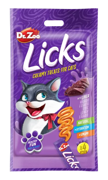 Dr Zoo Licks, recompense pisici, Ficat, 4x15 g
