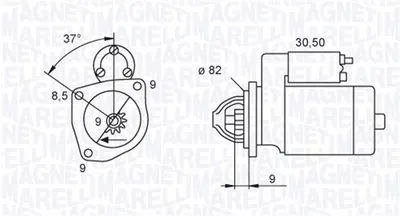 Electromotor (12v, 2kw) Alfa Romeo 145, 146, 147, 156, 159, 166, Gt; Fiat Brava, Bravo I, Bravo Ii, Croma, Doblo, Doblo Cargo, Grande Punto, Marea, Multipla, Punto, Sedici, Stilo, Strada 1.6d-2.4d