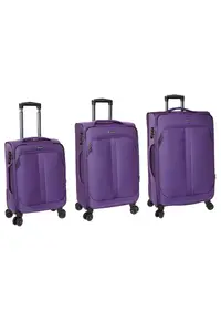 Set trolere Extensibile ZC208 Poliester - 4 Roti duble - Cifru - Mov