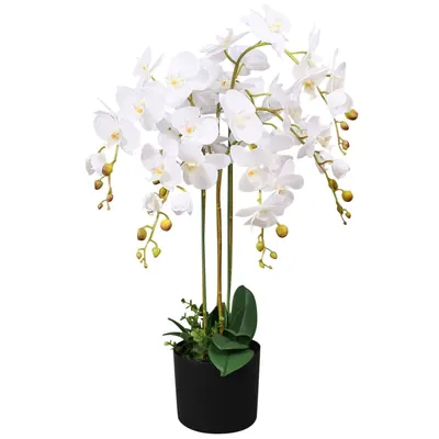 Gossi planta artificiala orhidee cu ghiveci, 75 cm, alb