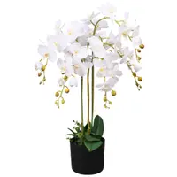 Gossi planta artificiala orhidee cu ghiveci, 75 cm, alb