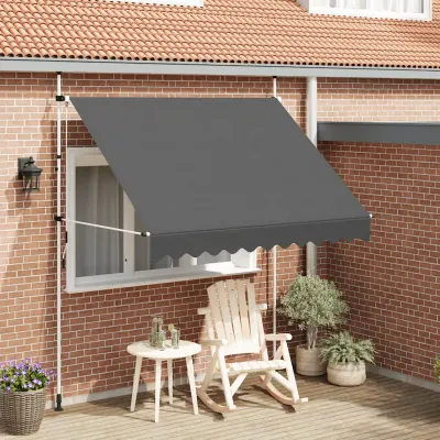 vidaXL Copertină retractabilă manual, antracit, 250 cm
