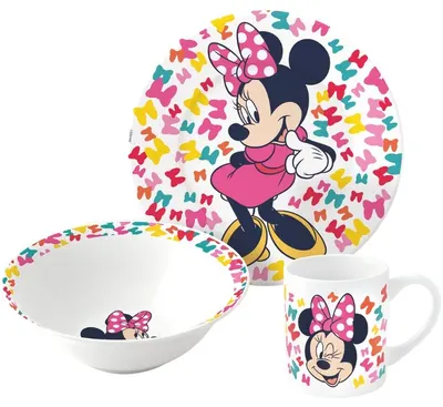 Set pentru copii pentru masă Stor - Minnie Mouse, 3 piese