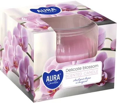 Lumânare parfumată Bispol Aura - Delicate Blossom, 80 g