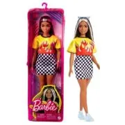 Papusa bruneta cu suvite blonde Barbie Fashionista
