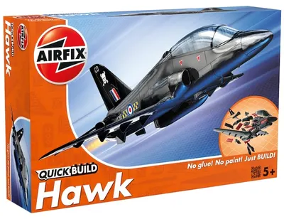 Model de asamblat Airfix Militar: Avioane - Avion de antrenament britanic BAE Hawk (Quick Build)