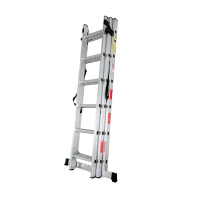 Scara combinata din aluminiu 3X6 trepte MESTERINO TOOLS MTJL207-3X6, 3.4 metri, greutate maxima suportata 150 kg