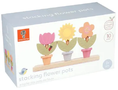Sortator din lemn Orange Tree Toys - Ghivece și flori
