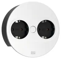 Contact pentru încastrat Bachmann - TWIST 2, 2x Schuko, 2 m, rotund, alb