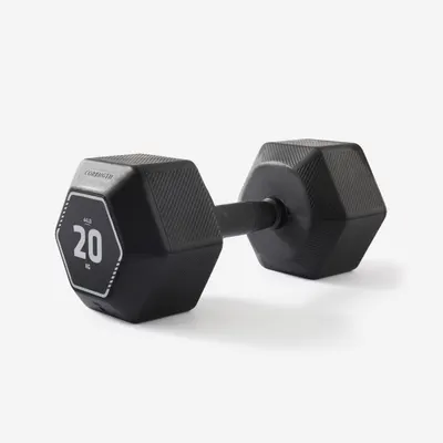Ganteră HEX DUMBBELL Cross-training din fontă reciclată 20 kg
