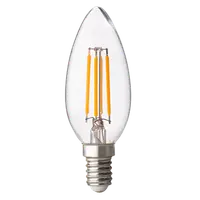 Bec LED cu filament dimabil, tip lumanare, 4W, E14, 2700K, 220-240V AC