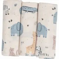 Set scutece pentru bebeluși Bubaba - Animale, 3 bucăți, 80 x 80 cm