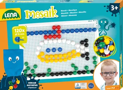 Set pentru mozaic Lena - Opac, 120 piese, Ø15 mm