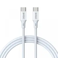 Cablu Date si Incarcare USB-C - USB-C BWOO BO-X283CC-2M, 60W, 2m, Alb