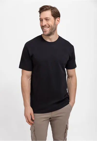 Tricou uni din bumbac - Comfort Fit - T-Bas - negru