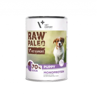 Hrana umeda pentru caini, puppy, RAW PALEO, rata, 400 g