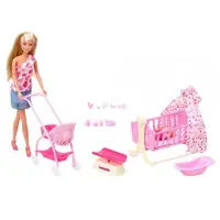 Set Simba Steffi Love New Born Baby Set papusa 29 cm, 1 bebelus si accesorii