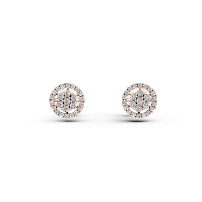 Cercei din aur roz cu diamante de 0.276ct