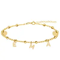 Eliana - Bratara personalizata tip salba pentru picior cu nume din argint 925 placat cu aur galben 24K