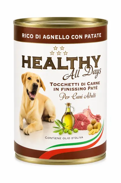 Conserva pentru caini Healthy All Days cu miel cartofi 400 gr