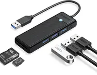 Hub USB Orico - PAPW3AT-U3-015-BK, 3 porturi/SD/TF, USB-A, negru